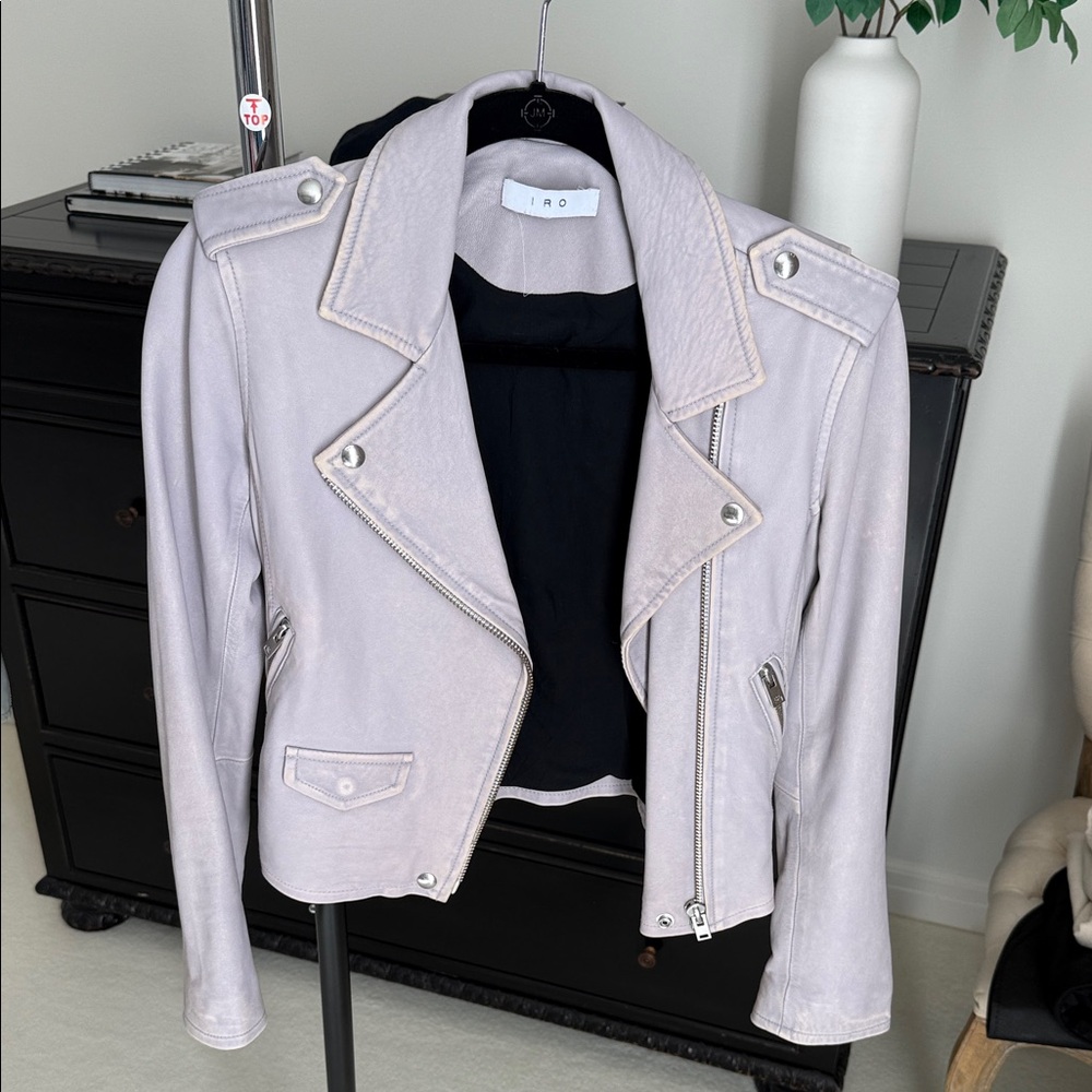IRO Women's Soft Lavender Leather Jacket
